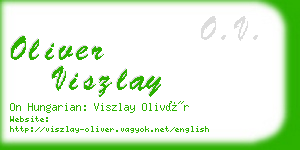 oliver viszlay business card